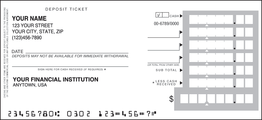 Personal Deposit Tickets
