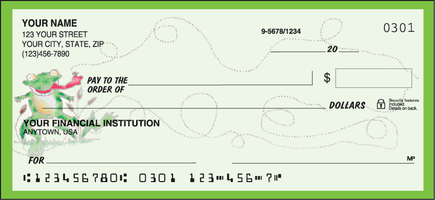 Feelin Froggy Animal Personal Checks - 1 Box - Singles