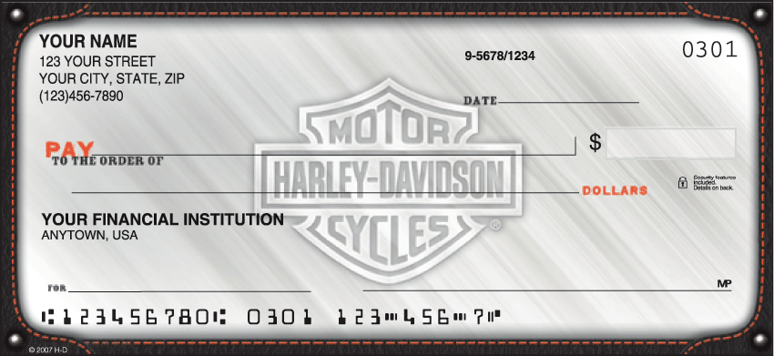 Harley-Davidson Live the Legend Recreation Personal Checks - 1 Box - Duplicates