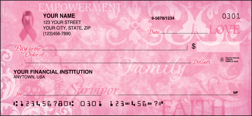 Buy Hope for the Cure-Breast Cancer Inspiration Personal Checks - 1 Box - Singles