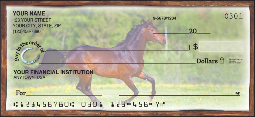 Horse Play Animal Personal Checks - 1 Box - Singles