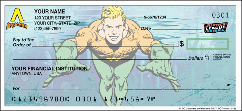 The Justice League Warner Bros Personal Checks - 1 Box - Duplicates