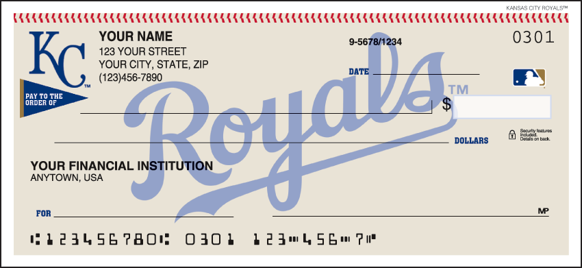 Buy Kansas City Royals Recreation Personal Checks - 1 Box - Singles