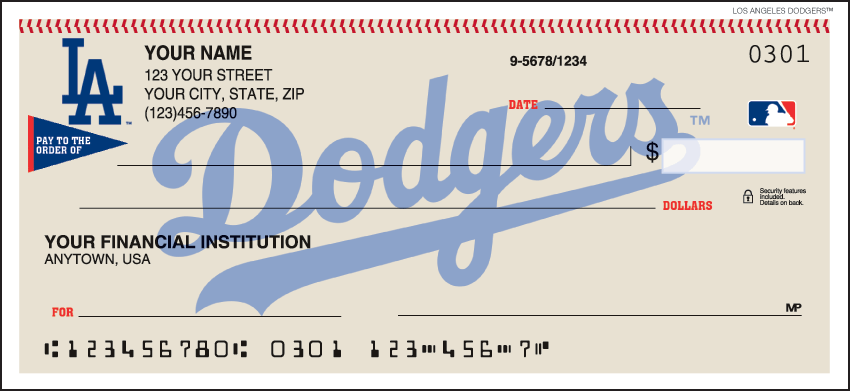 Buy Los Angeles Dodgers Recreation Personal Checks - 1 Box - Duplicates