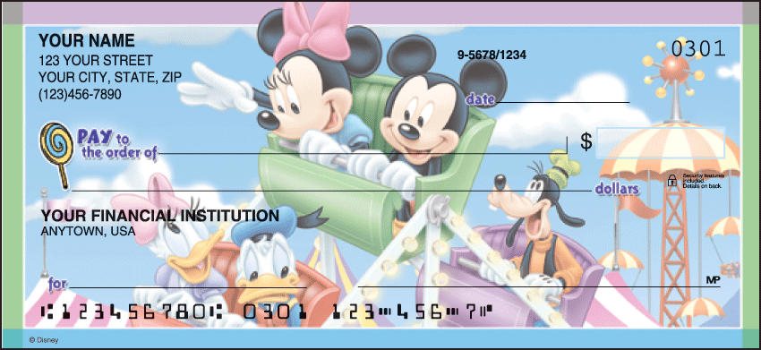 Mickey&#039;s Adventures Disney Personal Checks - 1 Box - Duplicates