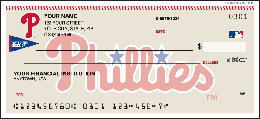 Philadelphia Phillies Sports Personal Checks - 1 Box - Duplicates