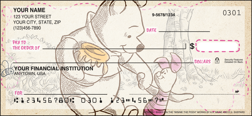 Disney Pooh &amp; Friends Disney Personal Checks - 1 Box - Duplicates