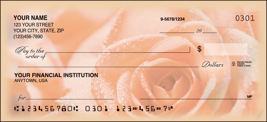 Stop and smell the roses with these up-close images. Coordinating address labels and checkbook cover are available.