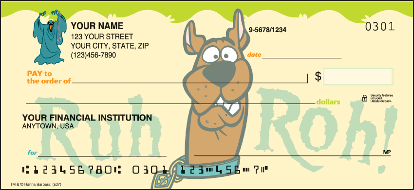 Scooby-Doo Warner Bros Personal Checks - 1 Box - Duplicates