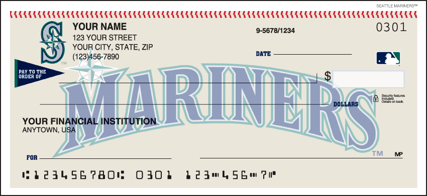 Buy Seattle Mariners Sports Personal Checks - 1 Box - Duplicates