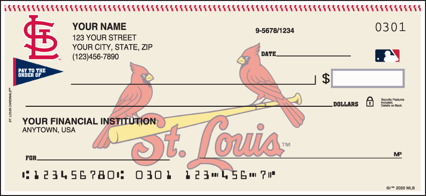 St. Louis Cardinals Sports Personal Checks - 1 Box - Duplicates