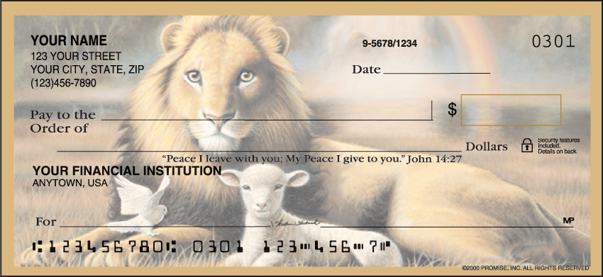 The Promise of Peace Inspiration Personal Checks - 1 Box - Duplicates