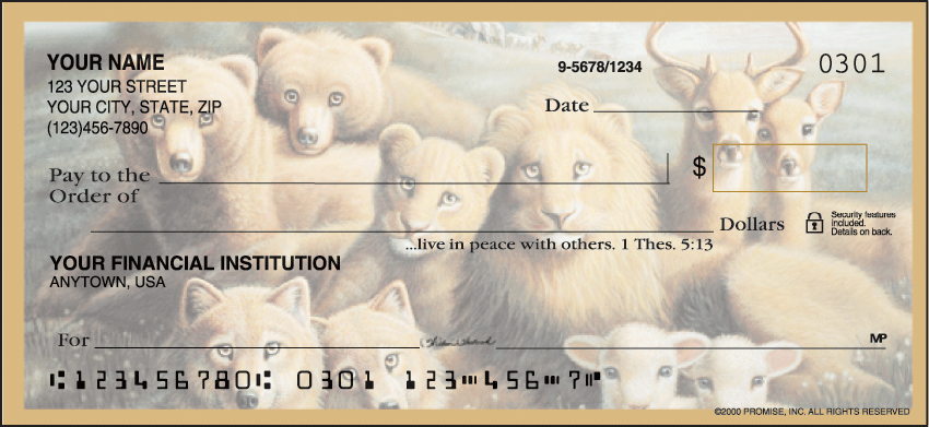 The Promise of Peace Inspiration Personal Checks - 1 Box - Duplicates