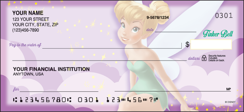 Buy Tinker Bell Disney Personal Checks - 1 Box - Duplicates