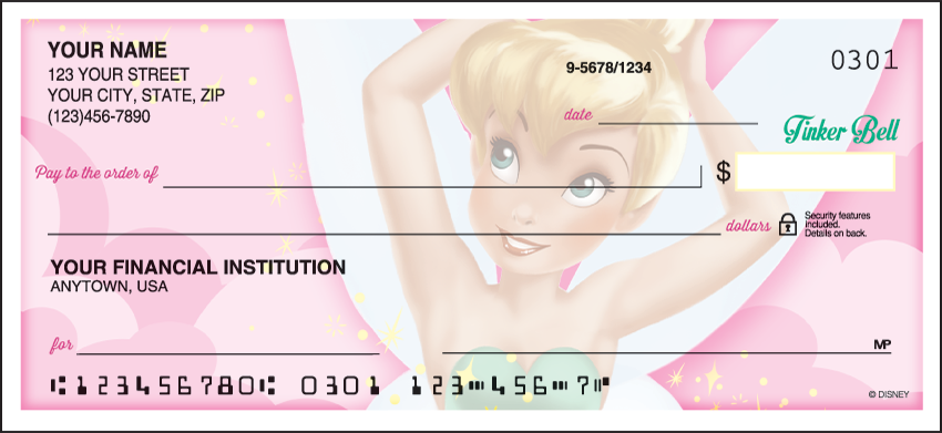 Tinker Bell Personal Checks - 1 Box - Duplicates