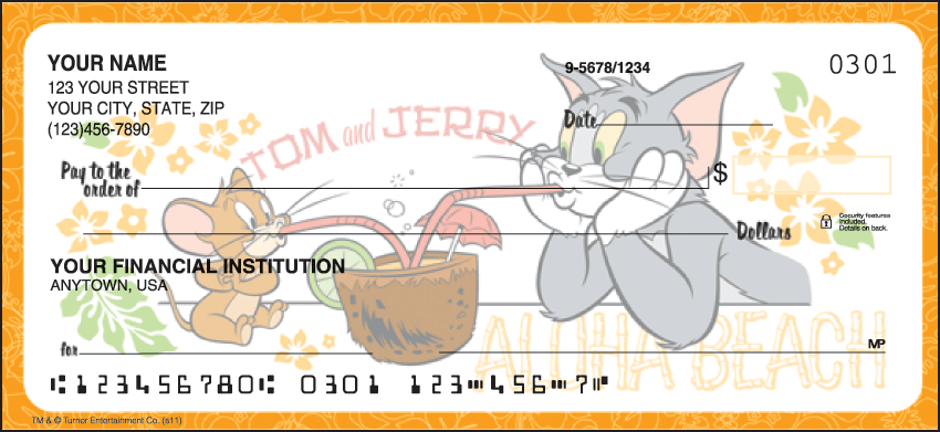 Tom &amp; Jerry Warner Bros Personal Checks - 1 Box - Singles