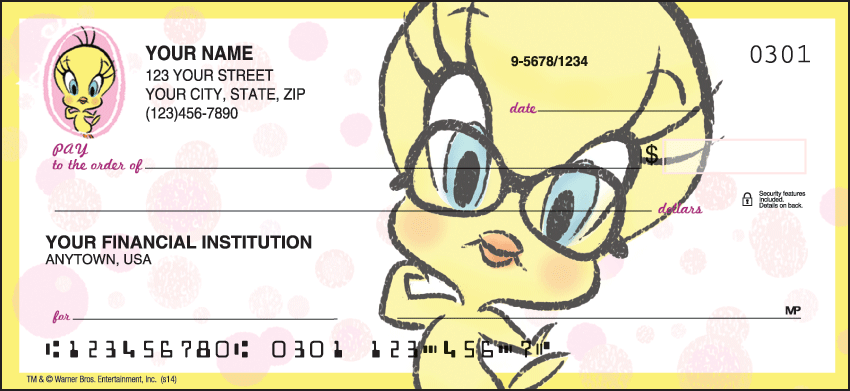 Totally Tweety Warner Bros Personal Checks – 1 Box – Singles