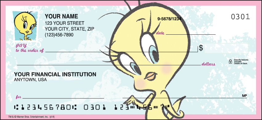 Buy Totally Tweety Cartoon Personal Checks - 1 Box - Duplicates