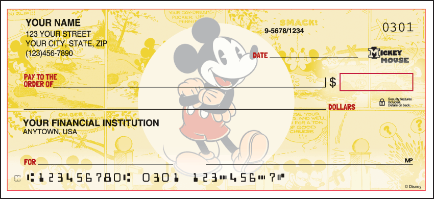 Vintage Mickey Personal Checks - 1 Box - Duplicates