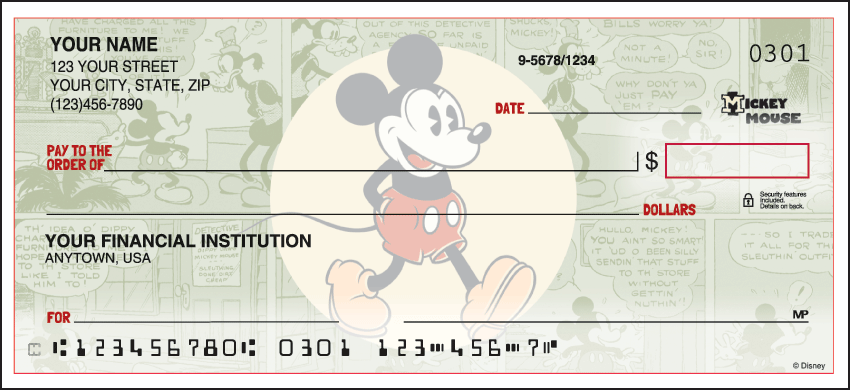 Buy Vintage Mickey Disney Personal Checks - 1 Box - Singles