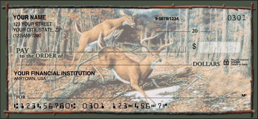 Wild Outdoors Animal Personal Checks - 1 Box - Duplicates