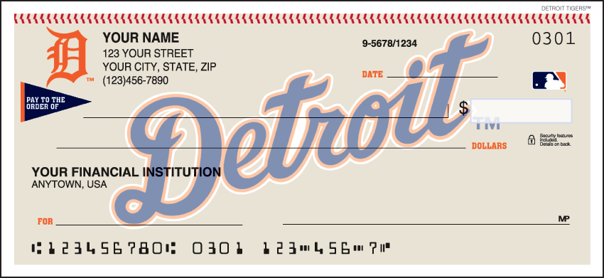 Detroit Tigers Recreation Personal Checks - 1 Box - Duplicates